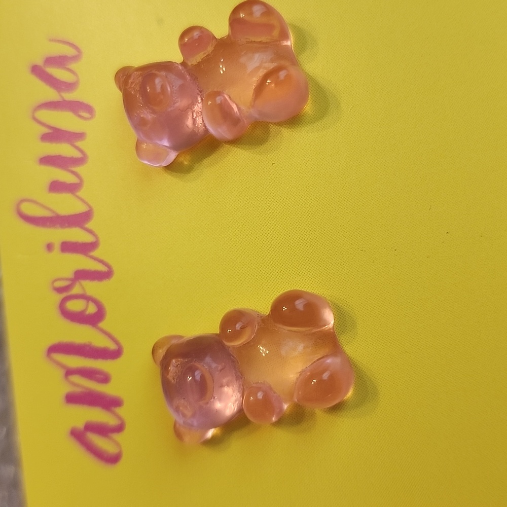 Baby pink gummy bear studs